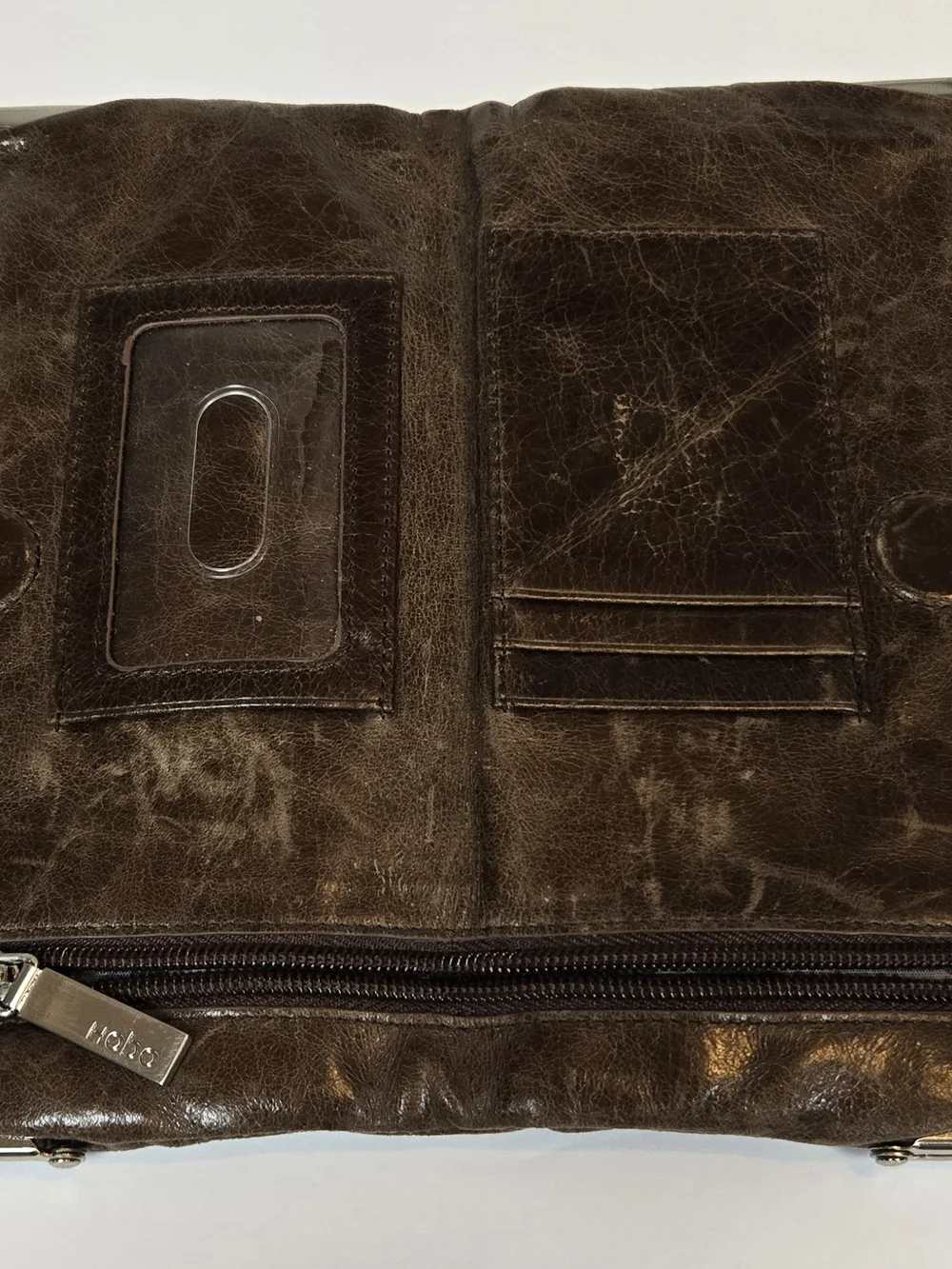 HOBO Dark Brown Leather Frame Clutch